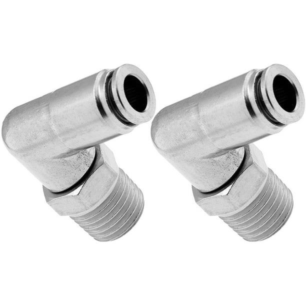 Vixen Air 1//4 NPT Male to Push to Connect PTC for 1//4 OD Hose Swivel Elbow VXA2424